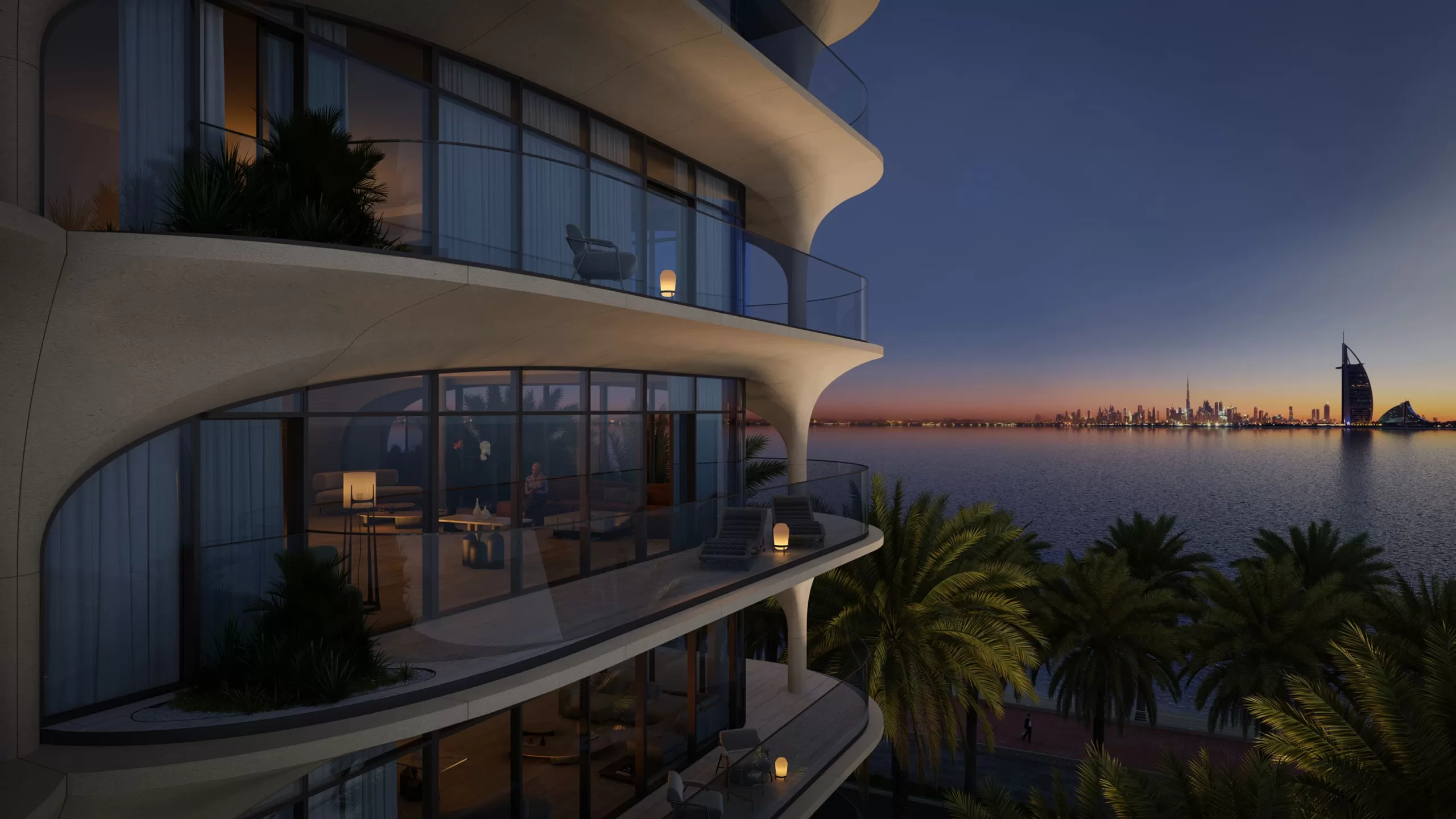 Ocean House by Ellington Balcony view night